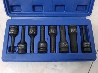 Blue Spot 8Pc 1/2" Drive Hex Driver Impact Socket Bit Set. "Used Only Once." - Image 1 of 4