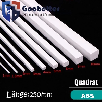 Strisce quadrate in ABS da 1mm a 10mm polistirolo strisce plastica lunghezza 250mm - Immagine 1 di 4