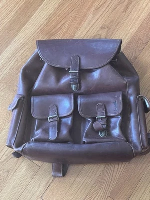 Mochila Mochila Vintage Eddie Bauer Cuero Genuino Tamaño Completo ¡Limpia! Foto 1 de 4