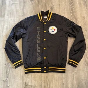 Nike Pittsburgh Steelers Varsity Knopfleiste Jacke schwarz Nylon - Logo Patch SMALL - Bild 1 von 10