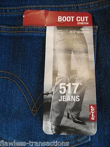 LEVI JEANS 13 M Jr 517 Stretch Bootcut Denim Blue Jean Levis 36 x 32 NEW w TAG - Picture 1 of 12