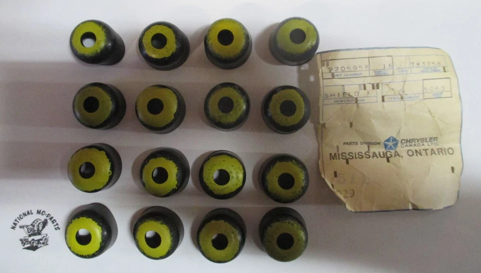Sellos protectores de aceite de válvula de admisión y escape Mopar NOS 63-81 Plymouth Dodge 16 2205958 Foto 1 de 1