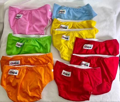 Qianqunui Adjustable Cloth Diaper Covers Multicolor Set Of 10 No Pads Snaps - Image 1 of 4