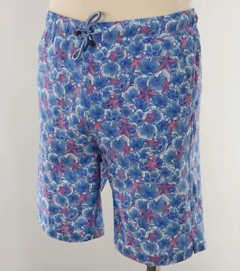 PETER MILLAR Mens Summer Sky Blue BAJA FLORAL Quick Dry Swim Trunks SMALL NWT - Picture 1 of 5
