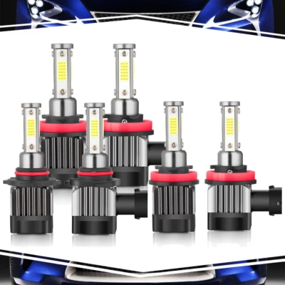 For Ford Escape 2017 3 Pair 6000K 9005+2x H11 Headlights Fog Light Bulb - Image 1 of 4