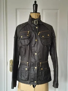 Womens Barbour Wax Jacket Green National Trials Size 10 Good Condition - Picture 1 of 10