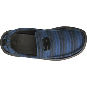 NEU * Sanuk 7,5 8 41 SANDALEN FLIP FLOPS SCHUHE blau Streifen Kyoto $ 60 Einzelhandel - Bild 1 von 1