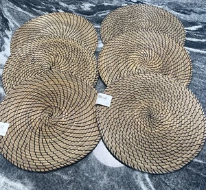 IKEA LÄTTAD Placemat, Natural seagrass, black, 15" (SET OF 6) NEW - Picture 1 of 4