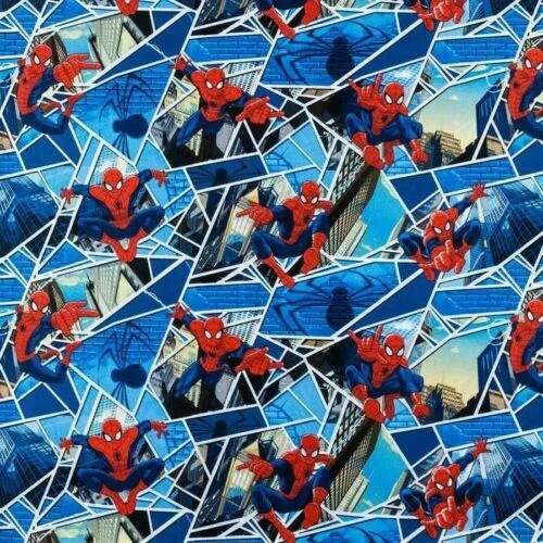 *NUEVO* Paneles Marvel Spiderman 100 % tela de algodón, 1/4 yarda (9" x 43") Foto 1 de 1