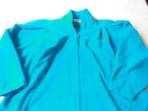 Accappatoio Vanity Fair casacca zip davanti pile vintage anni 70 donna taglia M blu - Foto 1 di 7