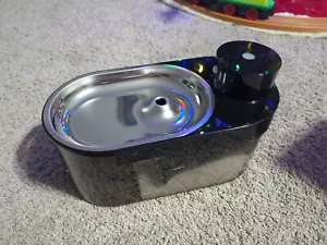 Fontana Acqua per Gatti in Acciaio Inox Fontana Automatica per Gatti Coperchio Nero - Foto 1 di 5