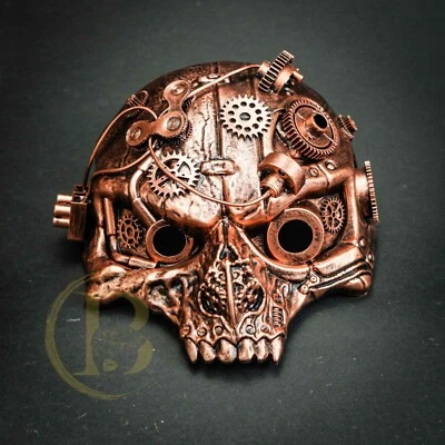 COPPER- STEAMPUNK BIRD SKULL MASK PLAGUE DOCTOR MASK HALF FACE MASQUERADE MASK - Image 1 of 4