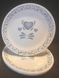 4 platos de cena Corelle Blue Hearts muy buen estado - Imagen 1 de 4