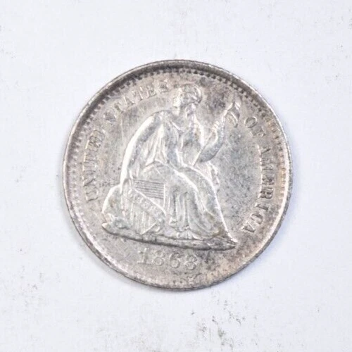 1868-S SEATED LIBERTY HALF DIME ~ CHOICE AU/BU ABOUT UNCIRCULATED! - Image 1 of 2