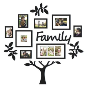 Family Tree Frame Collage Pictures Collage Photo Wall Mount Decor Wedding Black - Picture 1 of 6