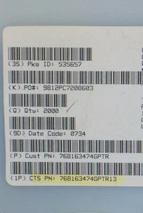 768163474GP CTS RES ARRAY 8 RES 470K OHM 16SOIC ROHS 20 PEZZI - Foto 1 di 1