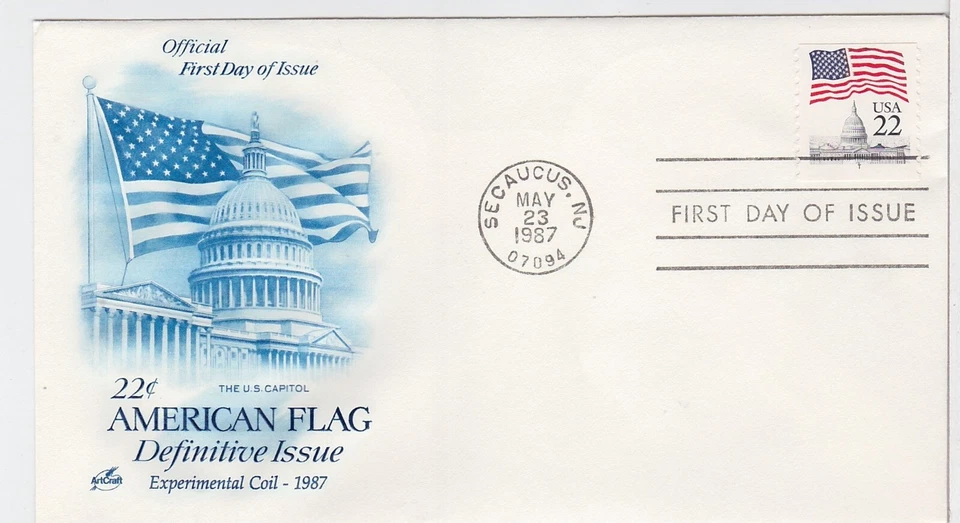TurtlesTradingPost- Flag Over Capitol Coil Stamp 1987 #2115b- Artcraft FDC - Image 1 of 1