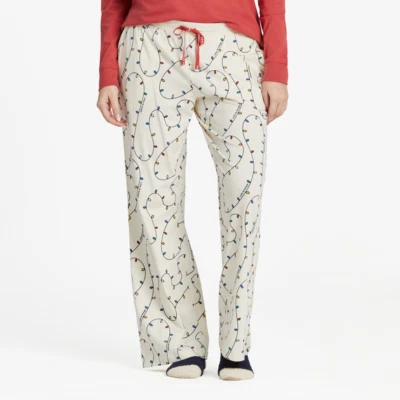 Pantalones para dormir Life Is Good Twinkle Lights Navidad masilla blanca salón nuevos con etiquetas para mujer Foto 1 de 4
