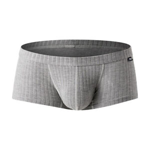 Men's Sexy Underwear Low waist Briefs U Pouch Boxers Striped Shorts Underpants