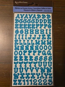Recollections TURQUOISE ALPHABET AND NUMBERS Scrapbooking Stickers - Picture 1 of 2