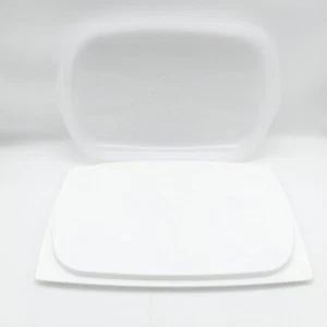 Tupperware White Clear Cheese Tray Individual Serving 5174B Lid 7220A - Picture 1 of 11