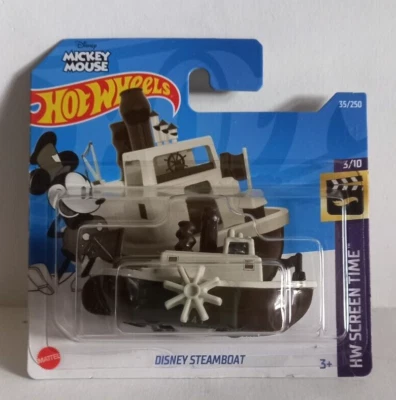 HotWheels MICKEY MOUSE - DISNEY STEAMBOAT HW SCREEN TIME 2022 35/250 Mattel - Immagine 1 di 3