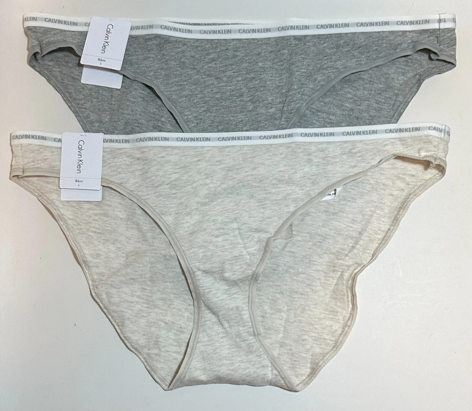 CALVIN KLEIN Women’s CK One Cotton Bikini Panty Underwear QD3785 Gray Size L