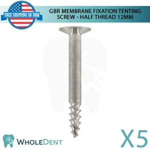 5x GBR Titanium Half Thread Tenting Screw 12mm Dental Membrane Fixation - Picture 1 of 3
