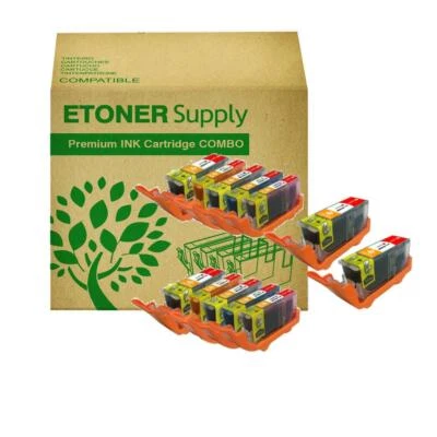 Paquete de 12 cartuchos de inyección de tinta para CLI 221 PGI 220 PIXMA MP620 MP620B Foto 1 de 3