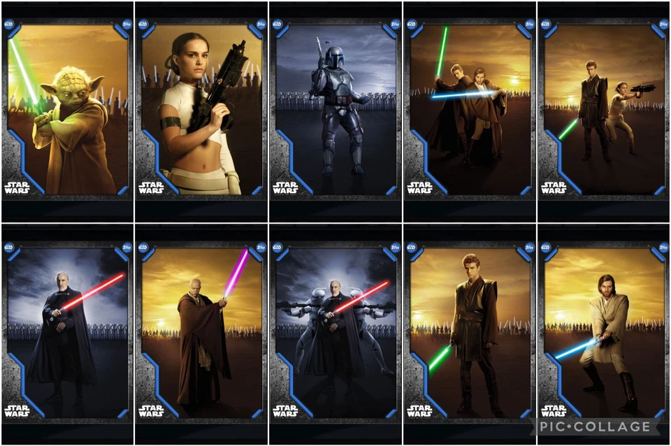 Topps Star Wars Digital Card Trader 10 Card Blue AOTC Light & Dark Insert Set - Image 1 of 1