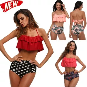 Swimwear Bikini Set Swimsuit Bathing Suit Padded Push Up High Waist Sexy Style - Picture 1 of 29