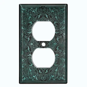 Metal Light Switch Cover Wall Plate Elegant French Victorian Frame Black FRA007 - Picture 1 of 14