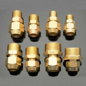 Fit Tube OD 6-19mm x 1/8"-3/4" BSP Male Brass Pneumatic Flare Fitting With Nut - Picture 1 of 5