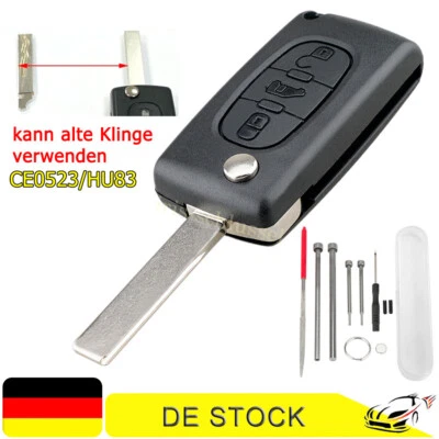 3 Tasten Klapp Schlüssel Gehäuse Für Peugeot Expert Citroen Dispatch Fiat Scudo