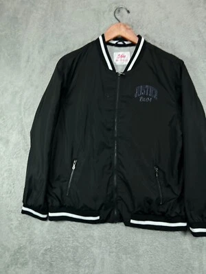 Abrigo Justice Girls 20 Plus Chaquetas Estilo Negro Logo Deletreado Lentejuelas Cierre de Cremallera Foto 1 de 4