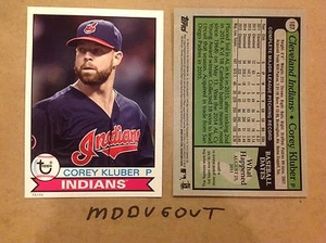 COREY KLUBER #107 INDIANS ACE Star 2016 Topps Archives 1979 5x7 #ed/49 made - Picture 1 of 1