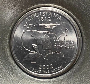 2002 P**Louisiana State Quarter**Double Strike Error**UNC. Mirrors*(Rare) - Picture 1 of 4
