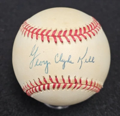 GEORGE KELL Signed FULL NAME Official Baseball-HALL OF FAME-TIGERS-PSA - Image 1 of 4