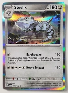 Tarjeta Pokémon HOLO Steelix 125/182 casi nueva/m - Paradox Rift - envío combinado de $2 - Imagen 1 de 3