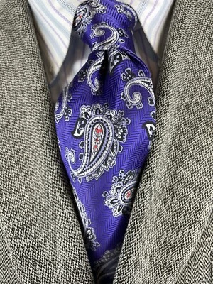 Lord R Colton Studio Tie - Imperial Purple Paisley Woven Silk Necktie NEW