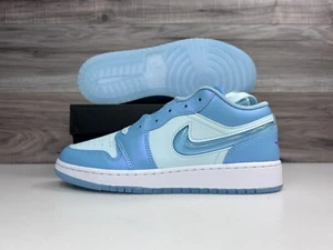 *NEW GS Air Jordan 1 Low SE "Aquarius Blue" UNC White | Multiple Size FN7366 400 - Picture 1 of 13