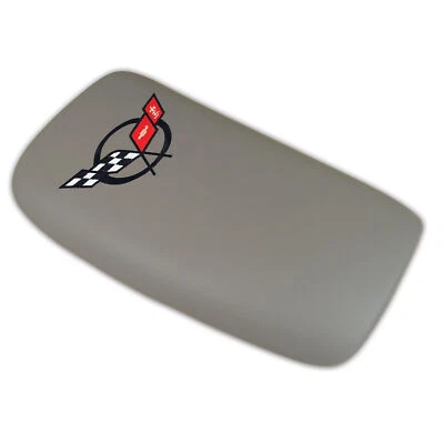 Corvette C5 Embroidered Console Lid Gray W/Black Logo 1997-2004 Foto 1 de 4