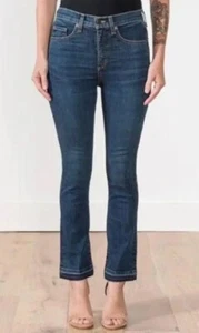 Jeans alla caviglia Veronica Barba Carolyn 10” bambino blu vintage con sfilacciatura 24 x 27 - Foto 1 di 12
