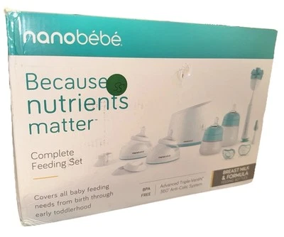 Juego de inicio completo de biberón Nanobebe para leche materna y fórmula NUEVO Foto 1 de 4