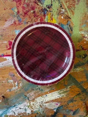 "Platos de fiesta de Navidad Celebrate It a cuadros rojos 4,2"" 12 quilates postre navideño nuevos" Foto 1 de 2