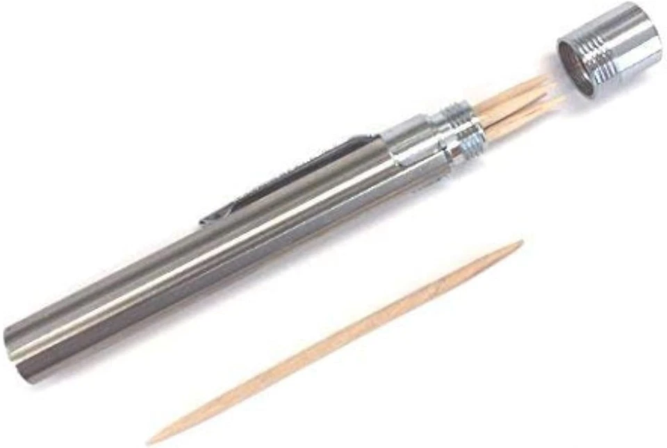 Soporte para palillo de dientes portátil de acero inoxidable - Estuche para palillos de dientes móvil - Fácil de Foto 1 de 4