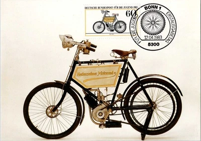 Alemania Occidental 1983 NSU motocicleta FDC para jóvenes Scott 1410 Bonn matasellos Foto 1 de 2