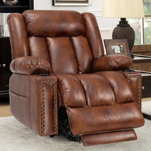 Silla reclinable elevadora eléctrica extra grande con reposapiés extendido, calor y masaje - Imagen 1 de 9