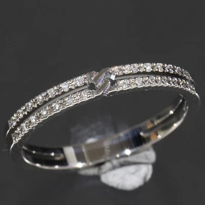 Anel GUCCI Infinity meio diamante EUA 4,75 Au750 K18WG ouro branco D9922 - Imagem 1 de 4