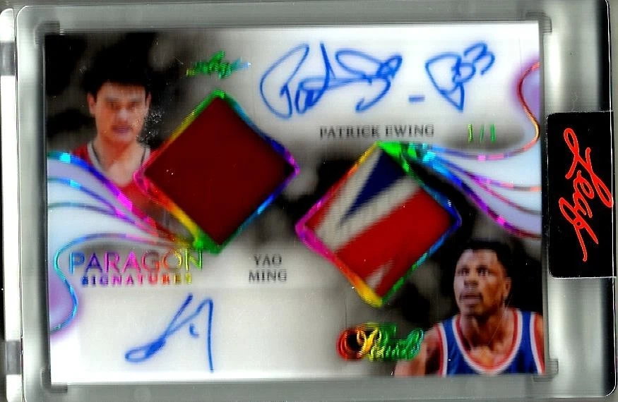 その他 UD GLASS Yao Ming auto YAO MING 2025 Leaf Signature Series Gold Super Prismatic Autograph